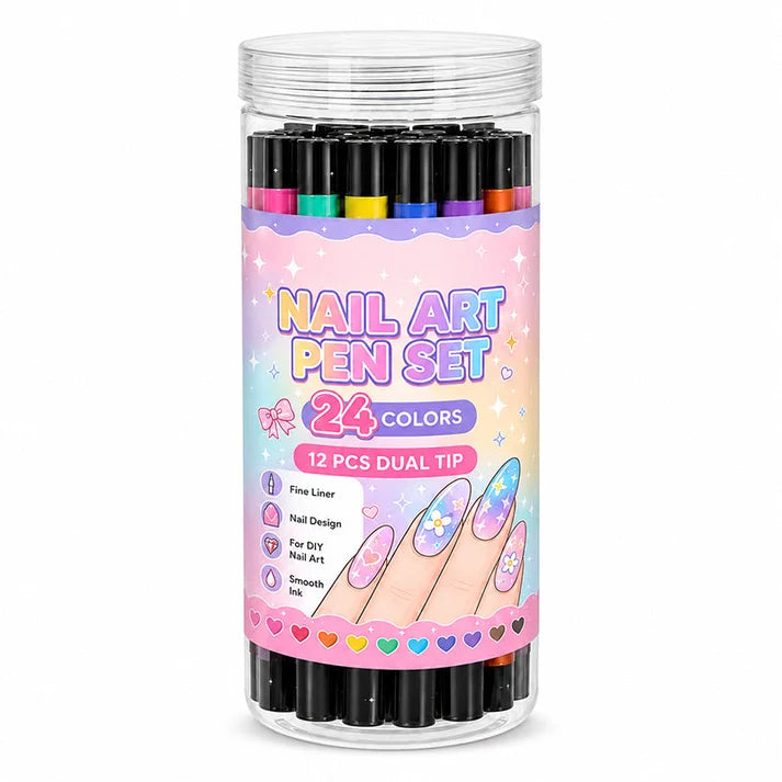 Buy 3 Get 2 FREE 🎁24‑Colors Dual‑Ended Nail Art Pens‑DIY Manicure Drawing Set