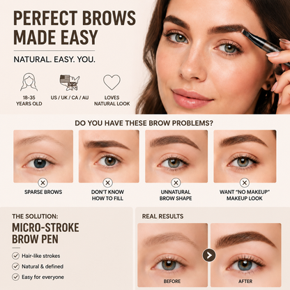 Last Day Buy 1 Get 1 Free🔥Hydranya Waterproof Hair-Like Brow Pen – Smudge-Proof, Long-Lasting Natural Eyebrow Pencil