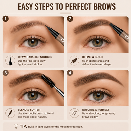 Last Day Buy 1 Get 1 Free🔥Hydranya Waterproof Hair-Like Brow Pen – Smudge-Proof, Long-Lasting Natural Eyebrow Pencil