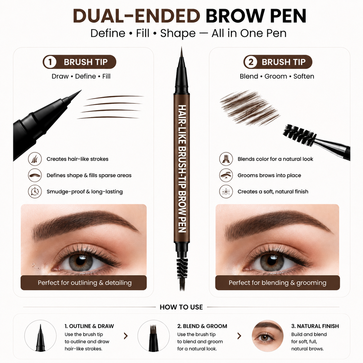 Last Day Buy 1 Get 1 Free🔥Hydranya Waterproof Hair-Like Brow Pen – Smudge-Proof, Long-Lasting Natural Eyebrow Pencil