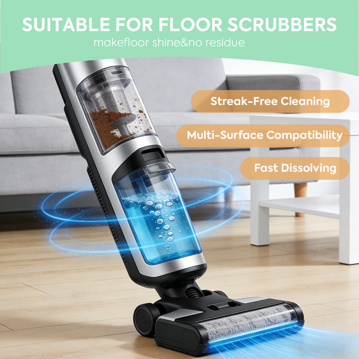 Efficient Floor Cleaning Tablets-Multi-Surface Solution (Lemon Scent)