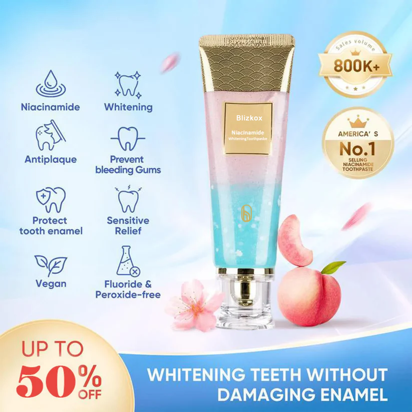 💋💋💋Nicotinamide Whitening Toothpaste – Removes Stains, Freshens Breath