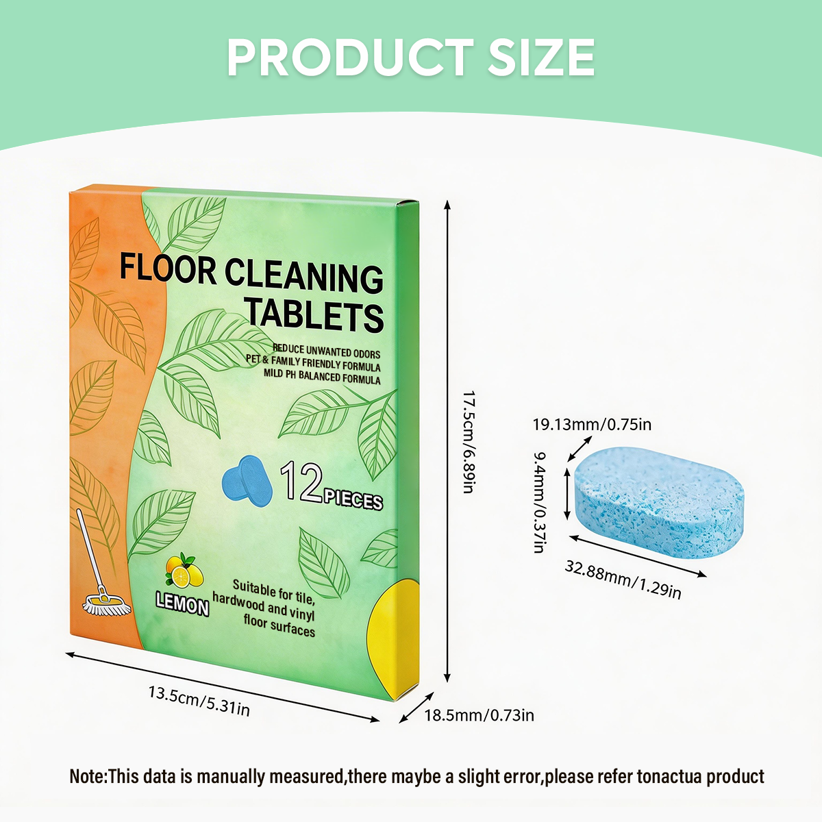 Efficient Floor Cleaning Tablets-Multi-Surface Solution (Lemon Scent)