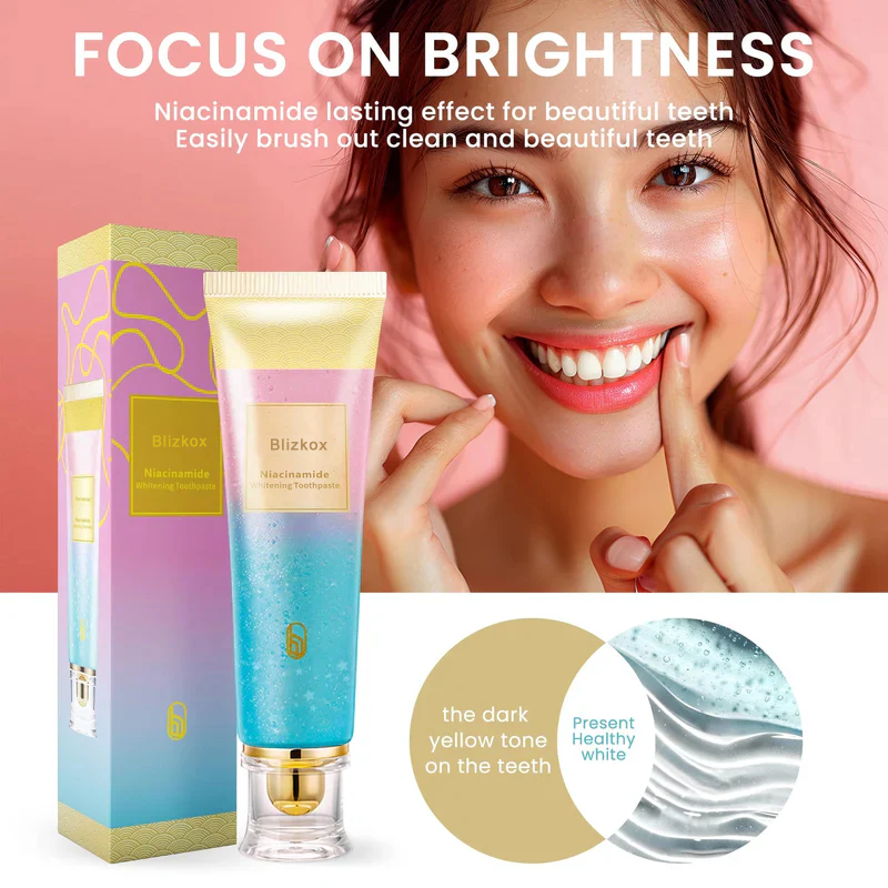 💋💋💋Nicotinamide Whitening Toothpaste – Removes Stains, Freshens Breath