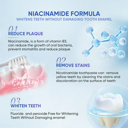 💋💋💋Nicotinamide Whitening Toothpaste – Removes Stains, Freshens Breath